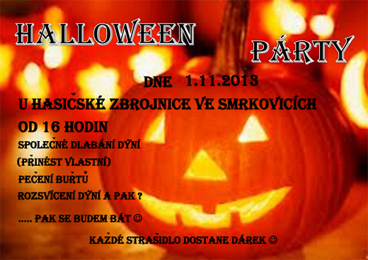 Halloween párty u hasičské zbrojnice Smrkovice